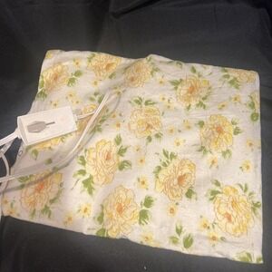 Vtg BEACON Automatic Electric Heating Pad  yellow floral lighted switch WORKS!